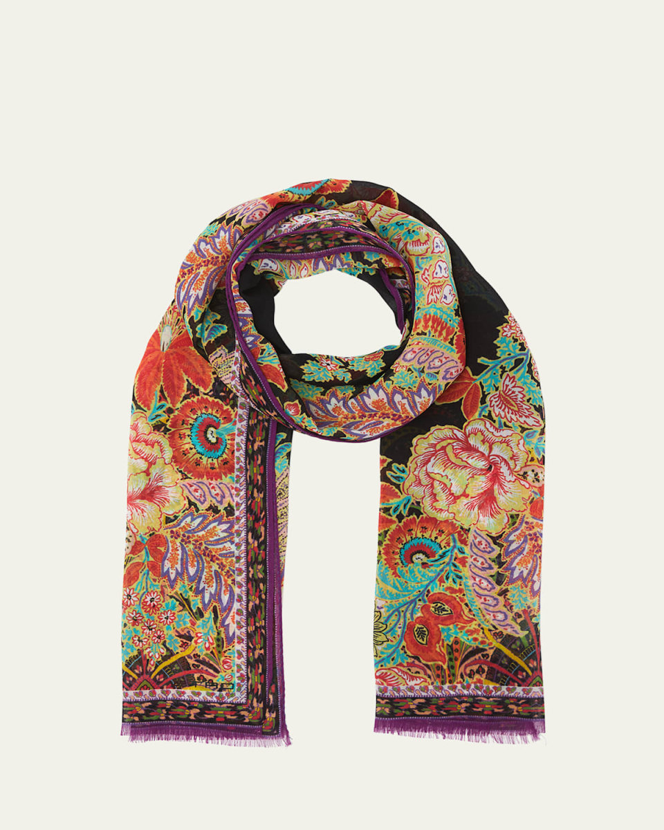 Floral Silk Scarf